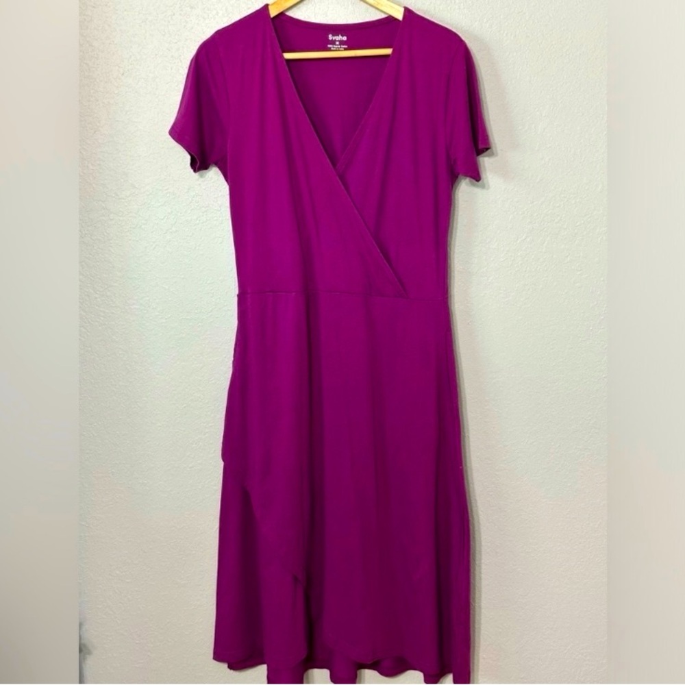 Svaha 100% Organic Cotton Faux Wrap Dress Size Medium